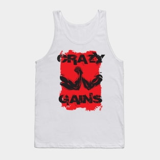 Crazy gains - Nothing beats the feeling of power that weightlifting, powerlifting and strength training it gives us! A beautiful vintage movie design representing body positivity! Tank Top